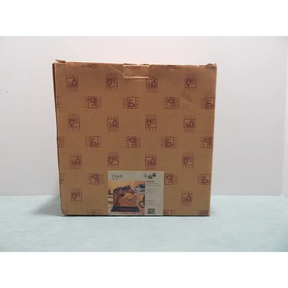 Vintage Horse Themed Accent Clock by Horiage 2002 Figi Graphics Resin New in Box